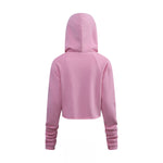 Ruched Waist Cotton Cropped Hoodie