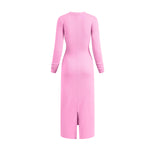 Slim Fit Long Sleeves Ribbed Midi Dress