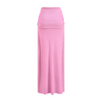 High Waist Ruched Knit Maxi Skirt