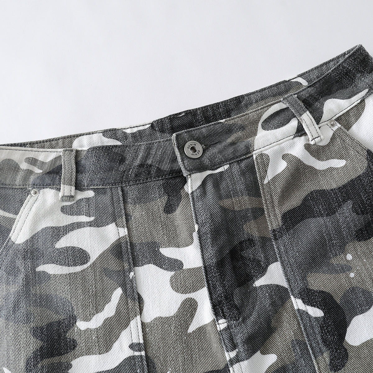 Straight Leg Camo Cargo Bermuda Shorts