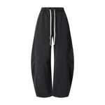 Vintage Washed Curved Panel Wide Drawstring Pants