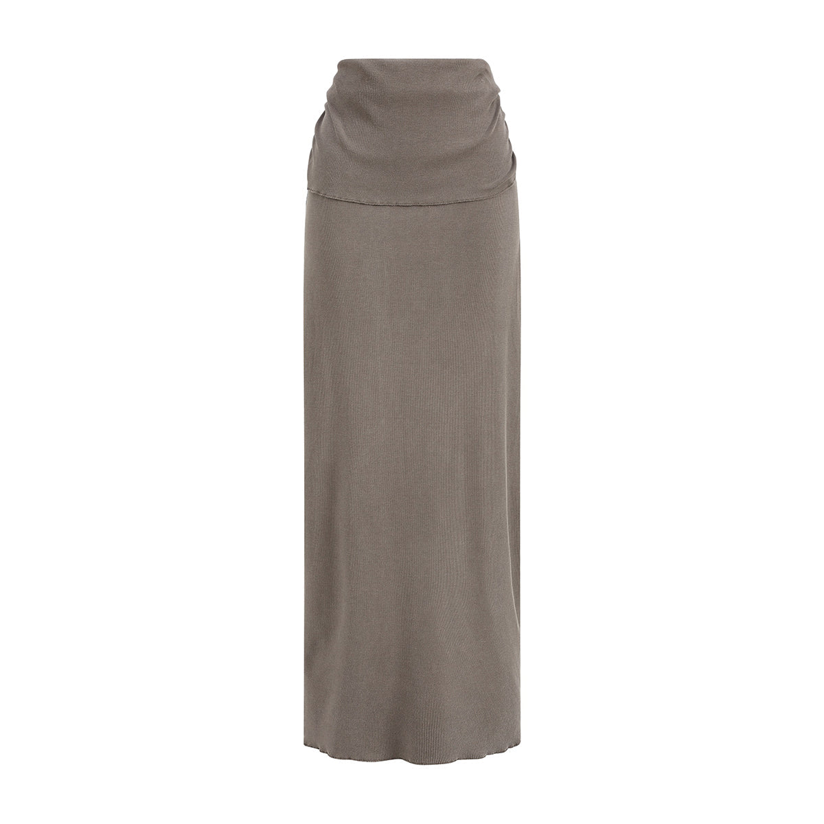 High Waist Ruched Knit Maxi Skirt