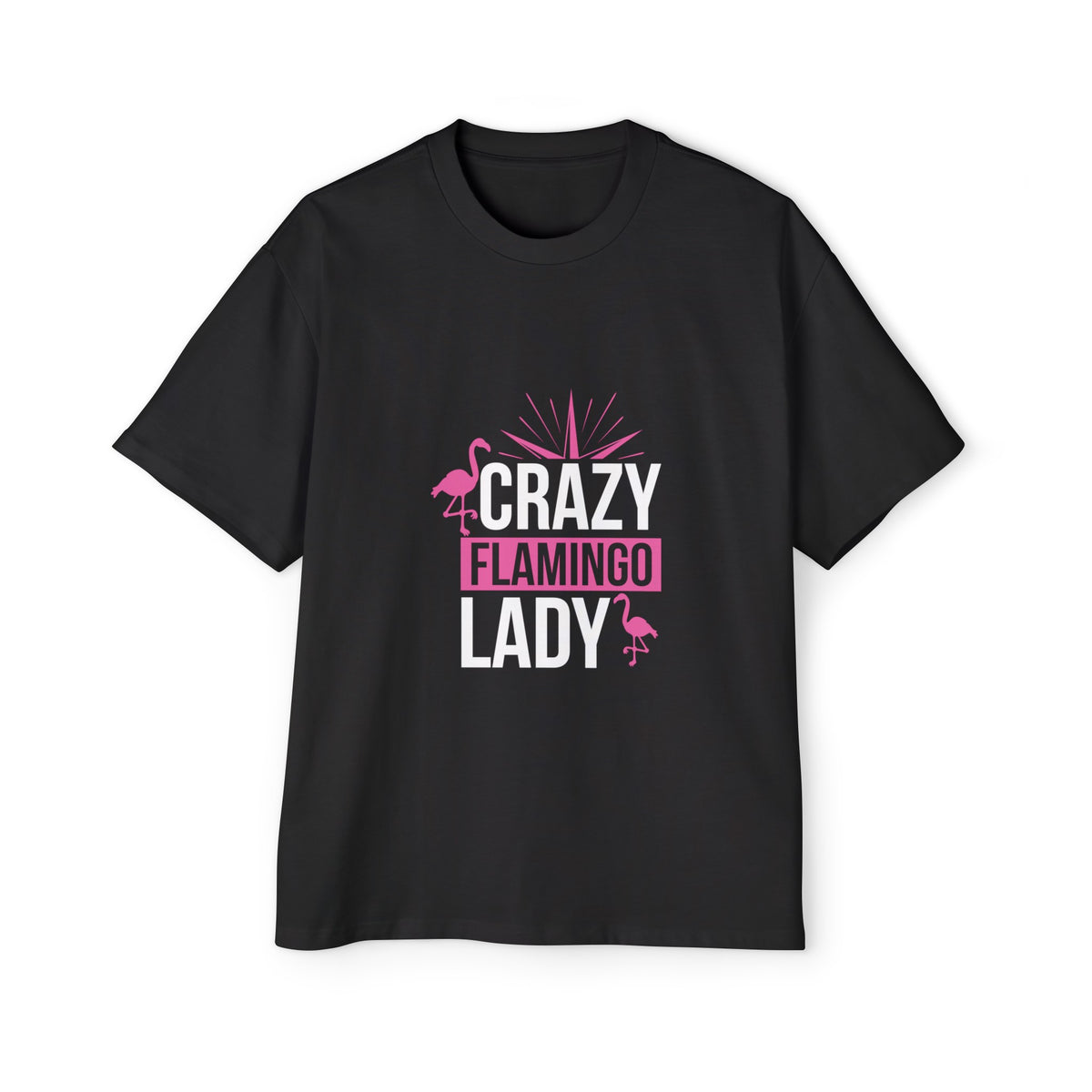 Crazy Flamingo Lady Graphic Tee-INNBLAC Fashion Apparel