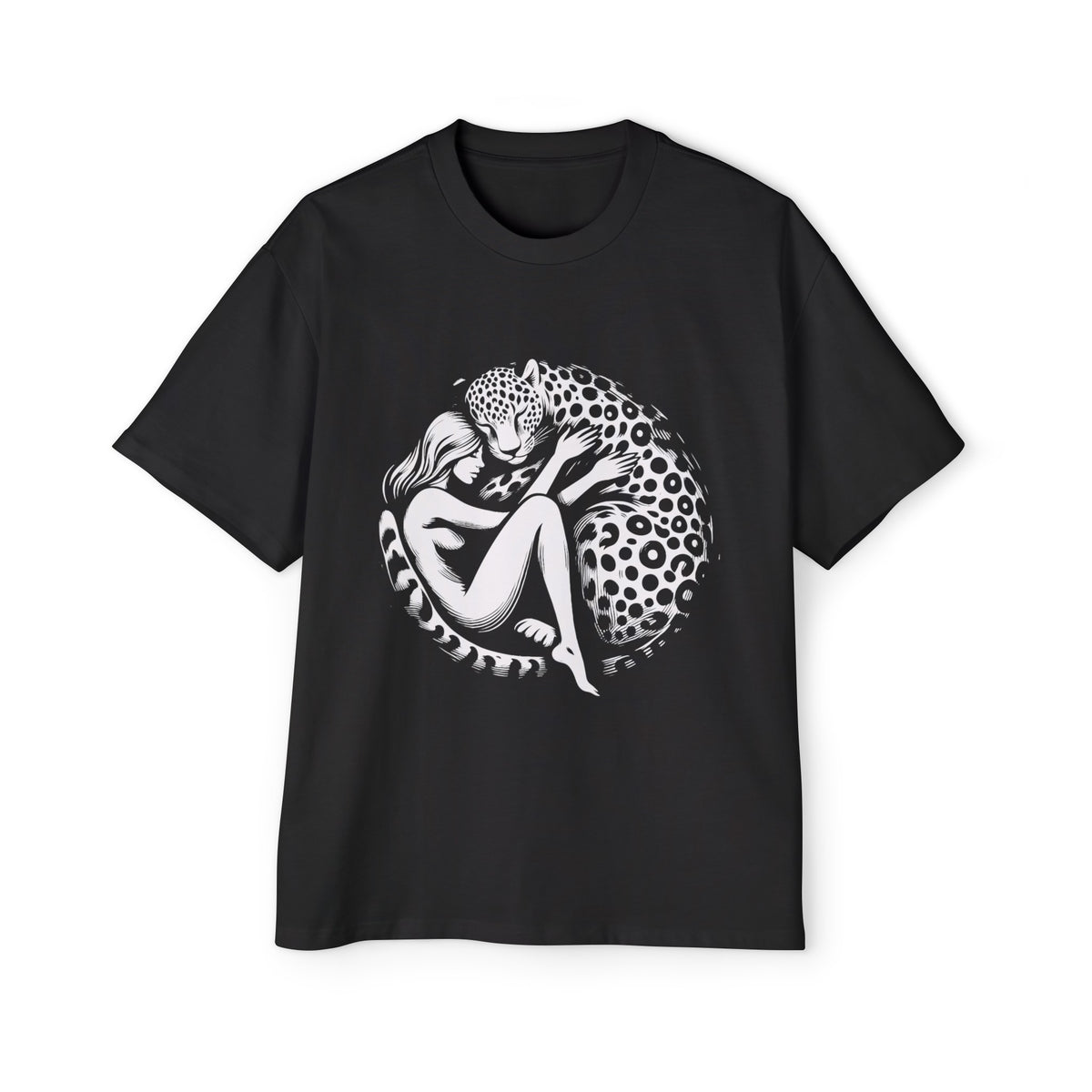 Woman Sleep With Leopard Graphic Tee-INNBLAC Fashion Apparel