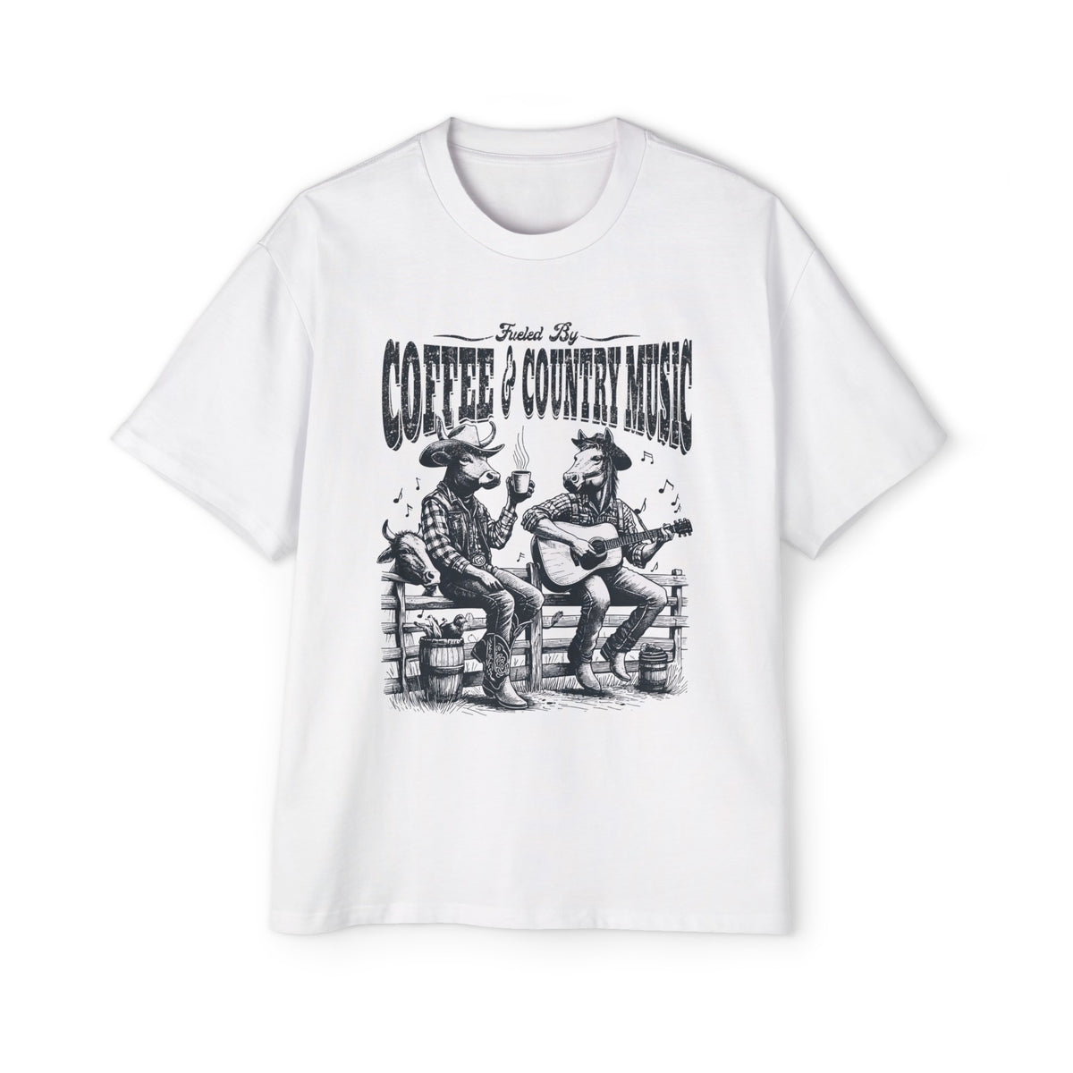 Fueled By Coffee And Country Music Graphic Tee-INNBLAC Fashion Apparel