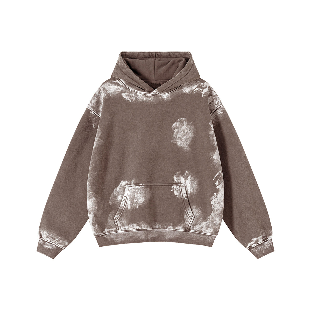 Distressed Edge Painted Graphic Washed Hoodie