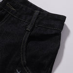 Celestial Star Embroidery Faded Wide Leg Jeans