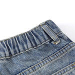 Washed Faded Dog-Embroidered Barrel-Leg Jeans