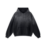 Ombre Raw Edge Kangaroo Pocket Distressed Hoodie