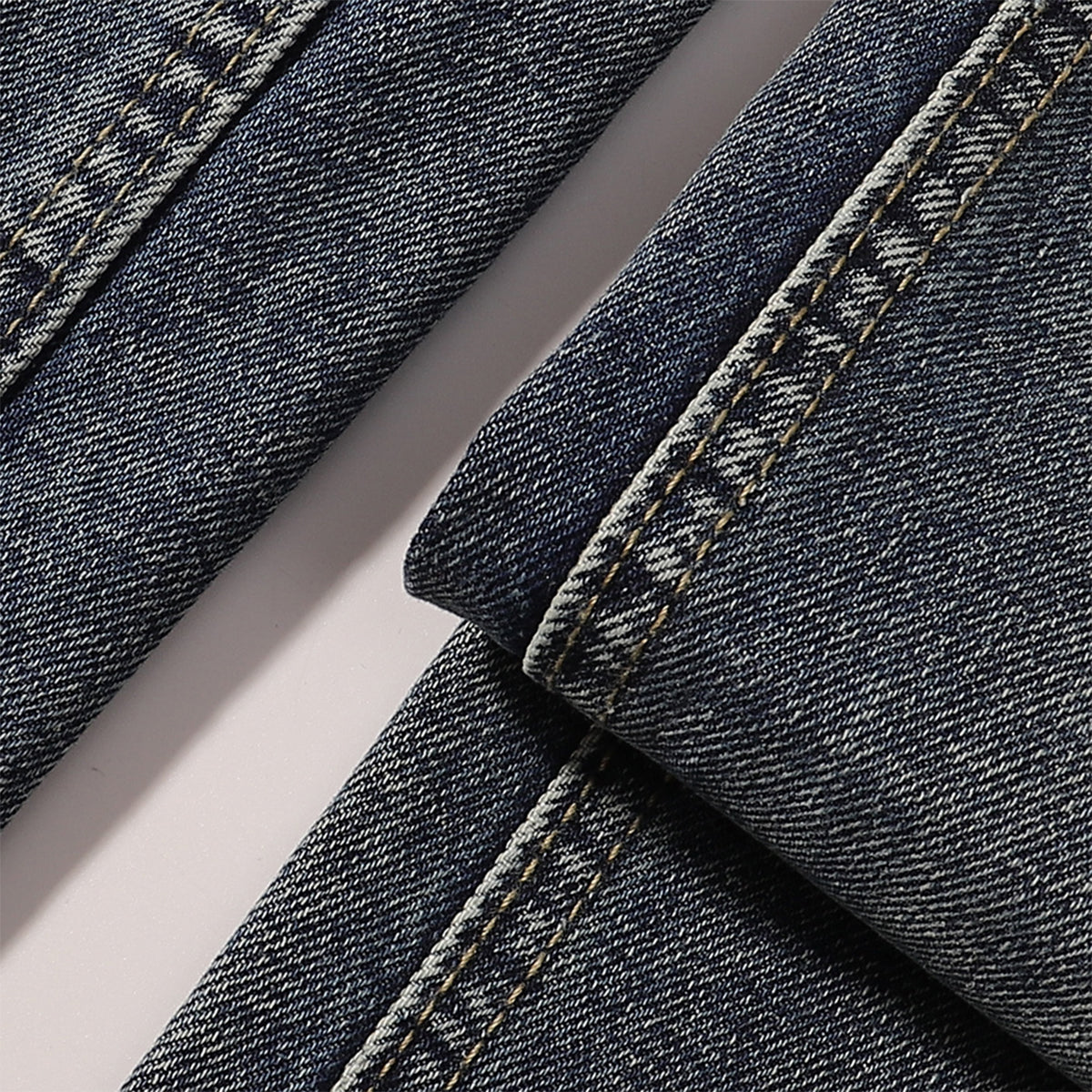 Vintage Washed Distressed Light Blue Wide Jeans