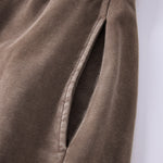 Vintage Washed Curved Panel Wide Drawstring Pants
