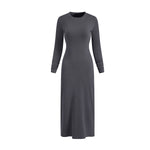 Slim Fit Long Sleeves Ribbed Midi Dress