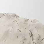 Gradient Jacquard Crack Distressed Statement Tee