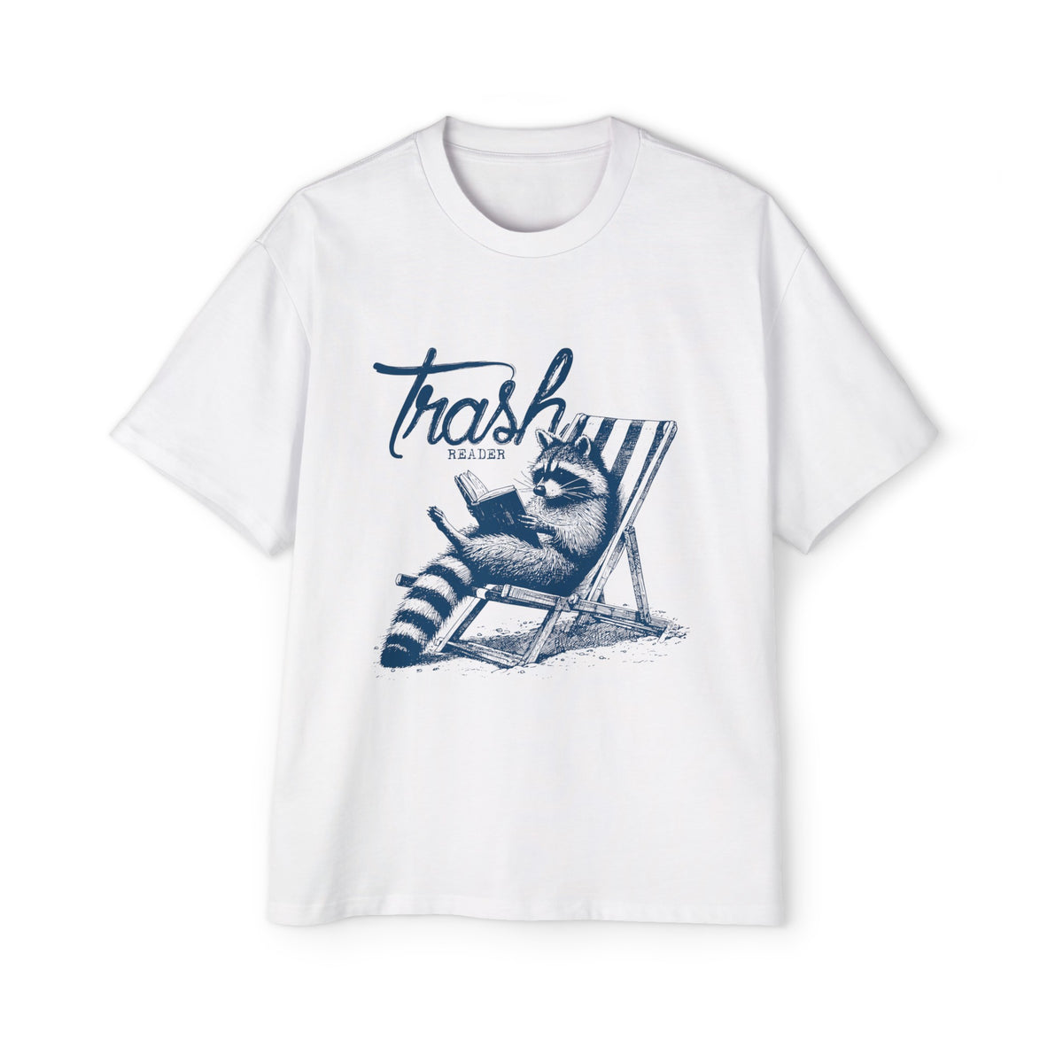 Raccoon Reading On Beach Chair Graphic Tee-INNBLAC Fashion Apparel