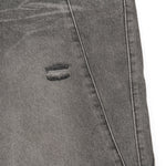 Smoky Gray Distressed Wide-Leg Jeans