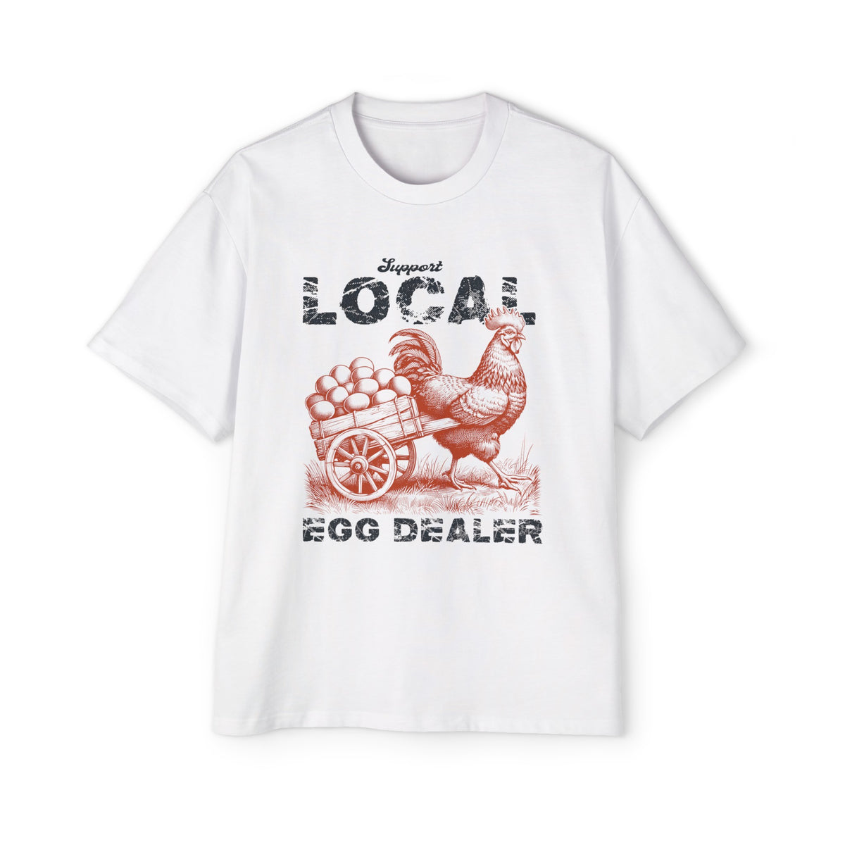 Retro Chickens Local Egg Dealer Graphic Tee-INNBLAC Fashion Apparel