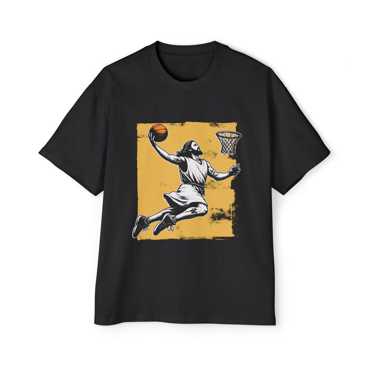 Jesus Playing Basketball Graphic Tee-INNBLAC Fashion Apparel