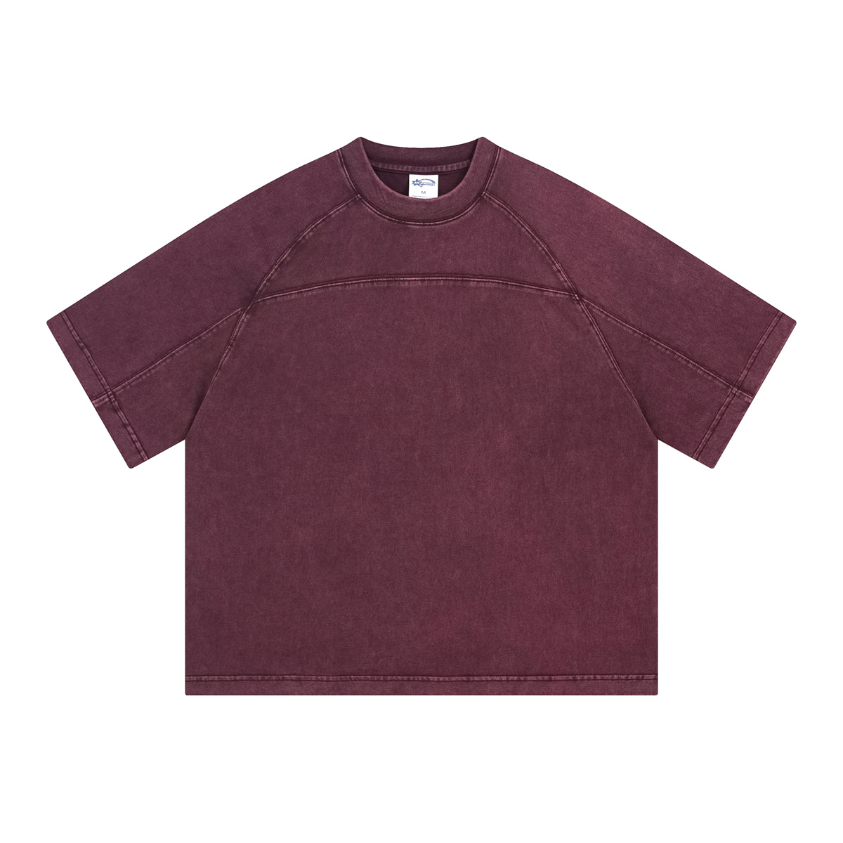 Camiseta vintage de algodón con patchwork lavado de 8.55 oz