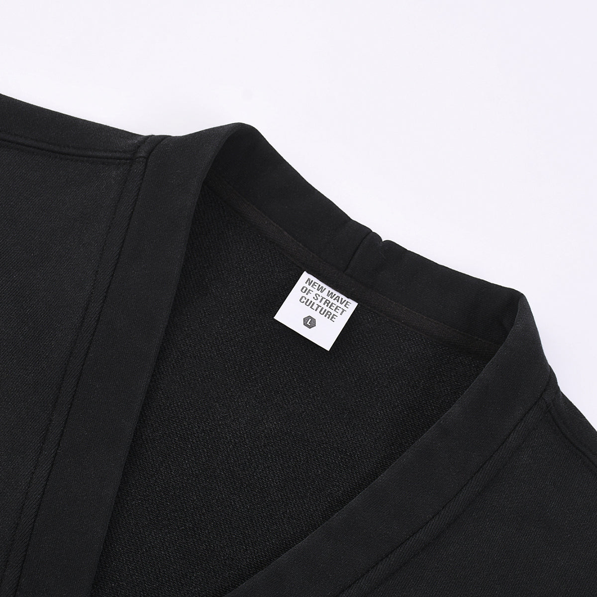 Black Stone Wash Sweatshirt Cardigan