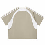 Raglan Sleeve Mesh Panel Sporty Tee