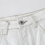 Ink-splatter Barrel Leg Denim Shorts