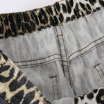 Straight Leg Leopard Bermuda Cotton Shorts