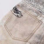 Streetwear Printed Straight Leg Jeans