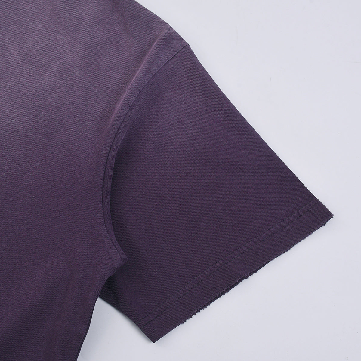 Gradient-Fade Distressed Edge Cotton Tee 7.8oz