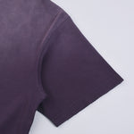 Gradient-Fade Distressed Edge Cotton Tee 7.8oz
