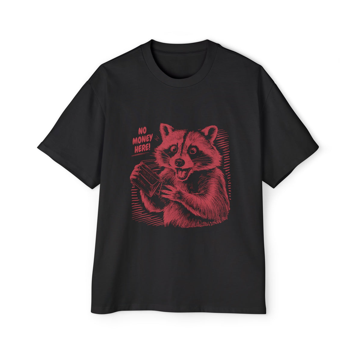 Raccoon Have No Money Here Graphic Tee-INNBLAC Fashion Apparel