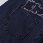 Vintage Style Embroidered Washed Wide Leg Pants