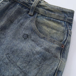 Vintage Washed Ripped Wide-Leg Jeans