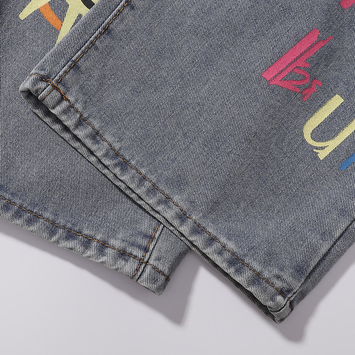 Streetwear Graffiti Printed Baggy Jeans