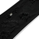 Distressed Black Ripped Flared Jeans