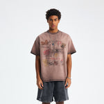 Camiseta gráfica con lavado vintage invertido