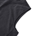 Black Washed Cotton Sleeveless T Shirt 8.25oz