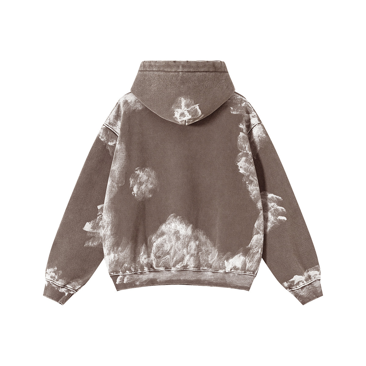 Distressed Edge Painted Graphic Washed Hoodie