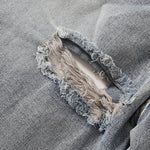 Adjustable Side Strap Distressed High Waist Shorts