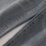 Wide Leg Pinstripe Detail Denim Jeans