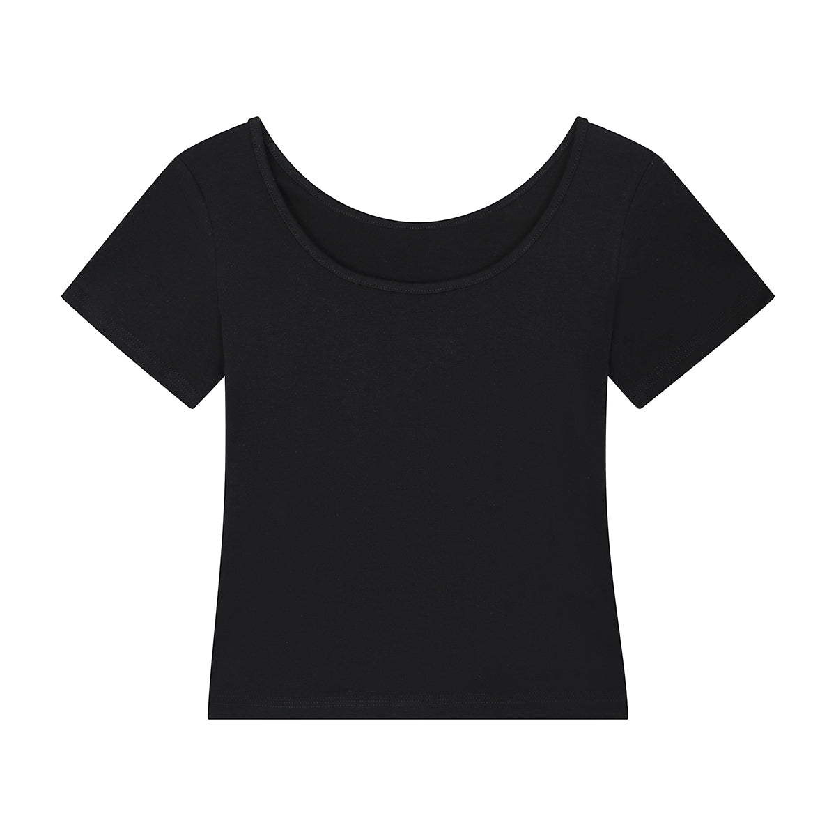Women's Solid-Color Boat-Neck Cotton T-Shirt 210gsm