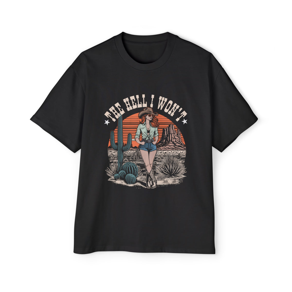 Vintage Cowgirl Shirt The Hell Graphic Tee-INNBLAC Fashion Apparel