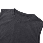 Black Washed Cotton Sleeveless T Shirt 8.25oz