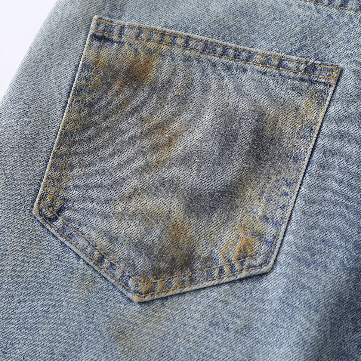 Grunge-Style Paint-Splatter Baggy Jeans
