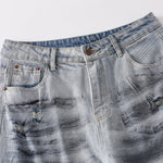 Spray-Painted Patchwork Distressed Baggy Jeans