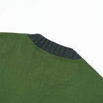 Oversized Color-Block Ribbed Collar Comfortable Tee