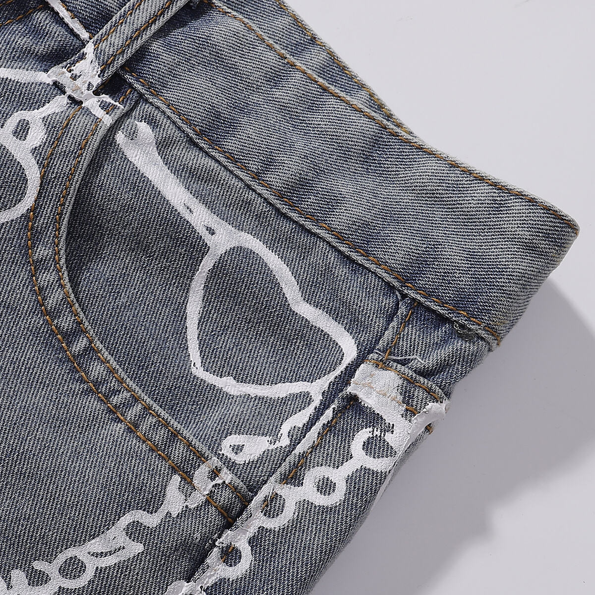 Streetwear Graffiti Printed Baggy Jeans