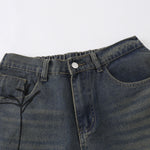 Spider & Web Print Denim Bermuda Shorts