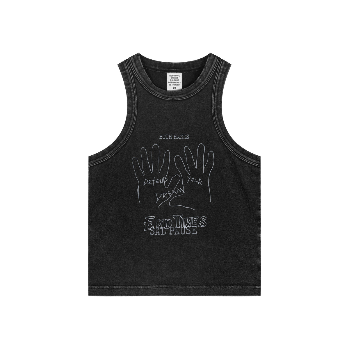 Washed Distressed Graphic Crop Tank-INNBLAC Fashion Apparel
