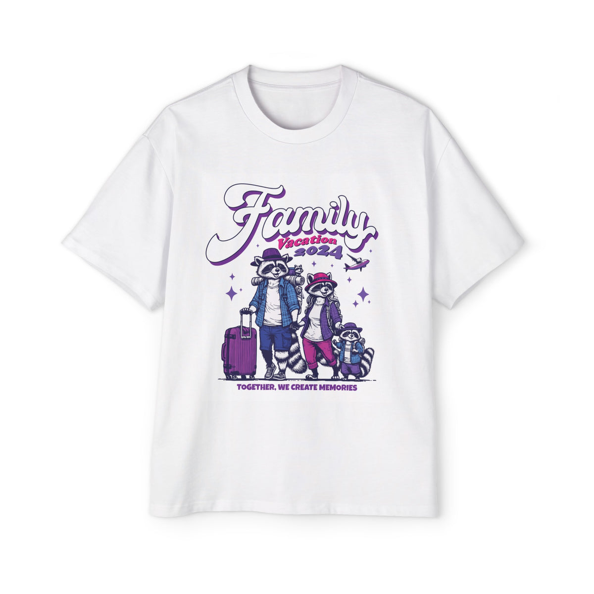 Raccoons Family Vacation Trips Graphic Tee-INNBLAC Fashion Apparel