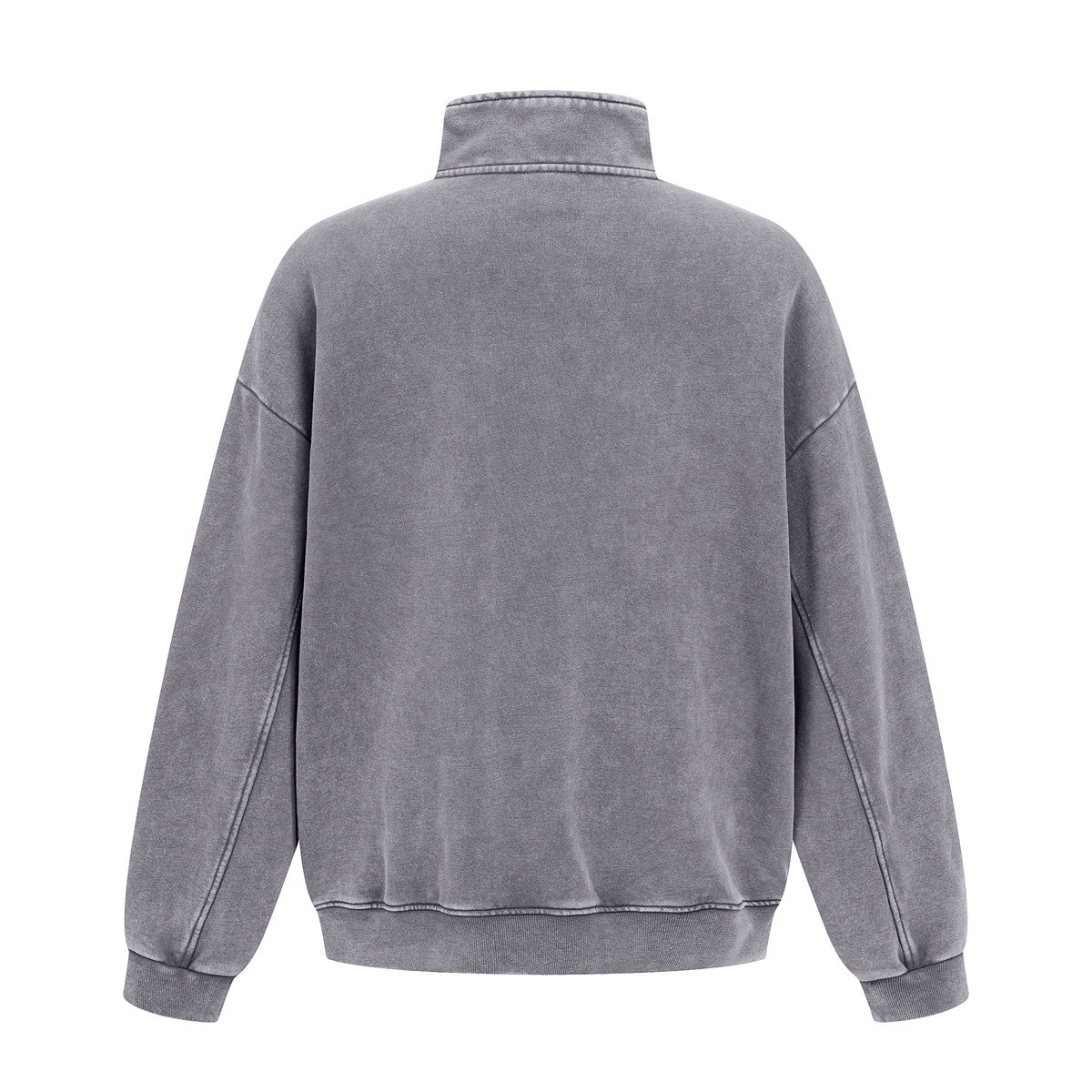 Distressed Wash Comfort Zip Pullover Sweatshirt